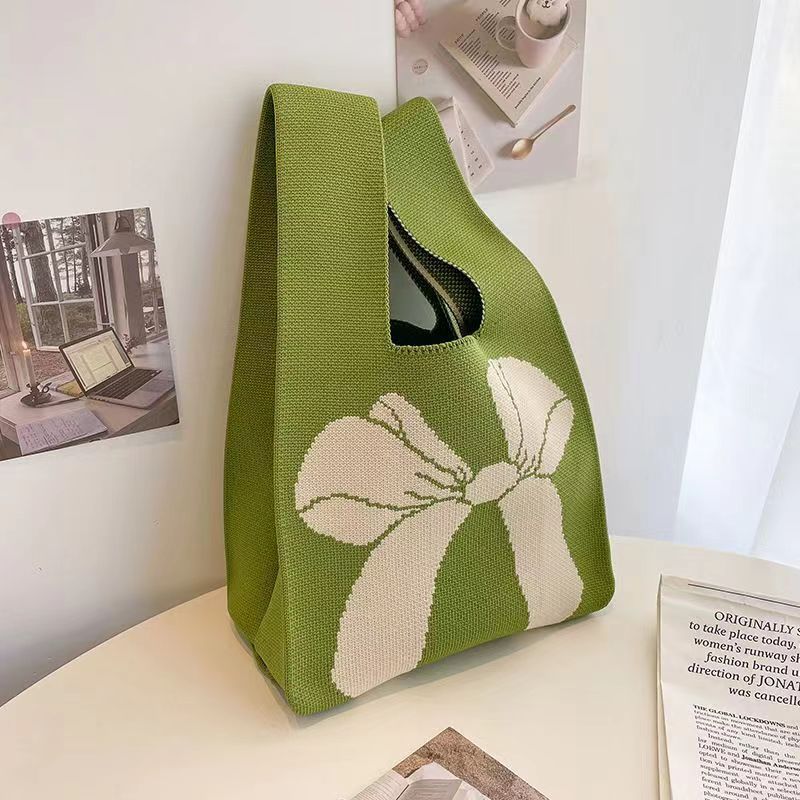 Sommer Damen Niedliche Mini-Tasche Vielseitige Mode Handytasche Cartoon Gestrickte Handtasche Umhängetasche Umhängetasche
