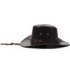 Solid Color Western Cowboy Hats Faux Leather Jazz Cap Casual Cowgirl Cap  Unisex