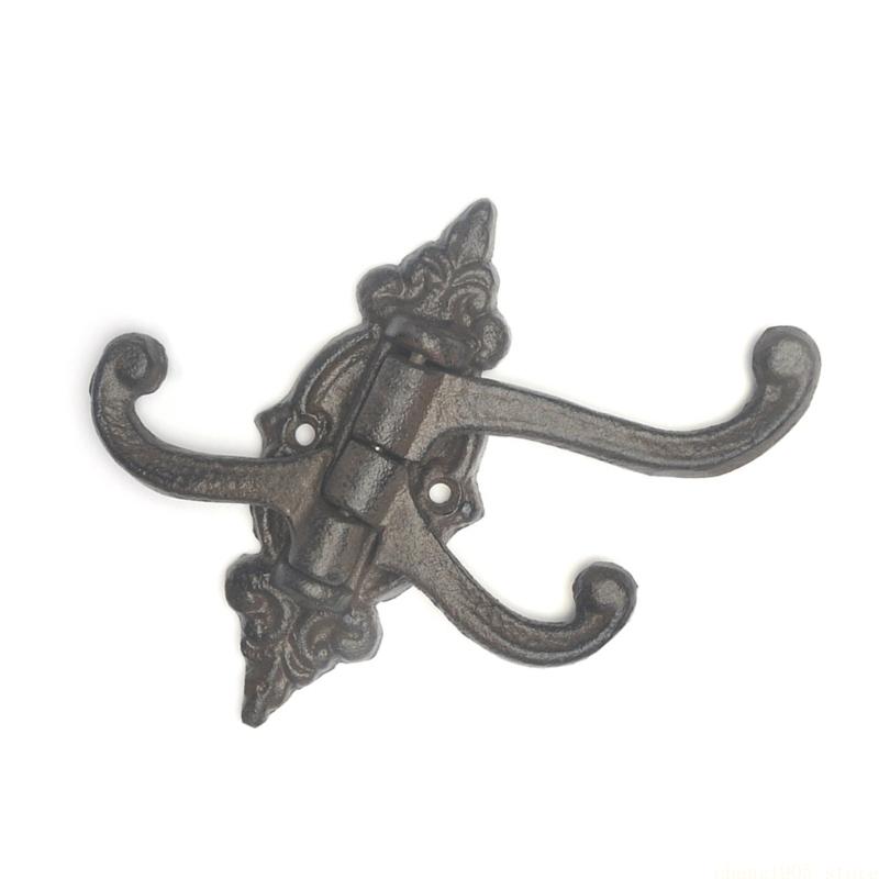 QX2E Quick Install Cast Iron Adjustable Wall Hook For Multifunction Use Home And Office Easy Assembly