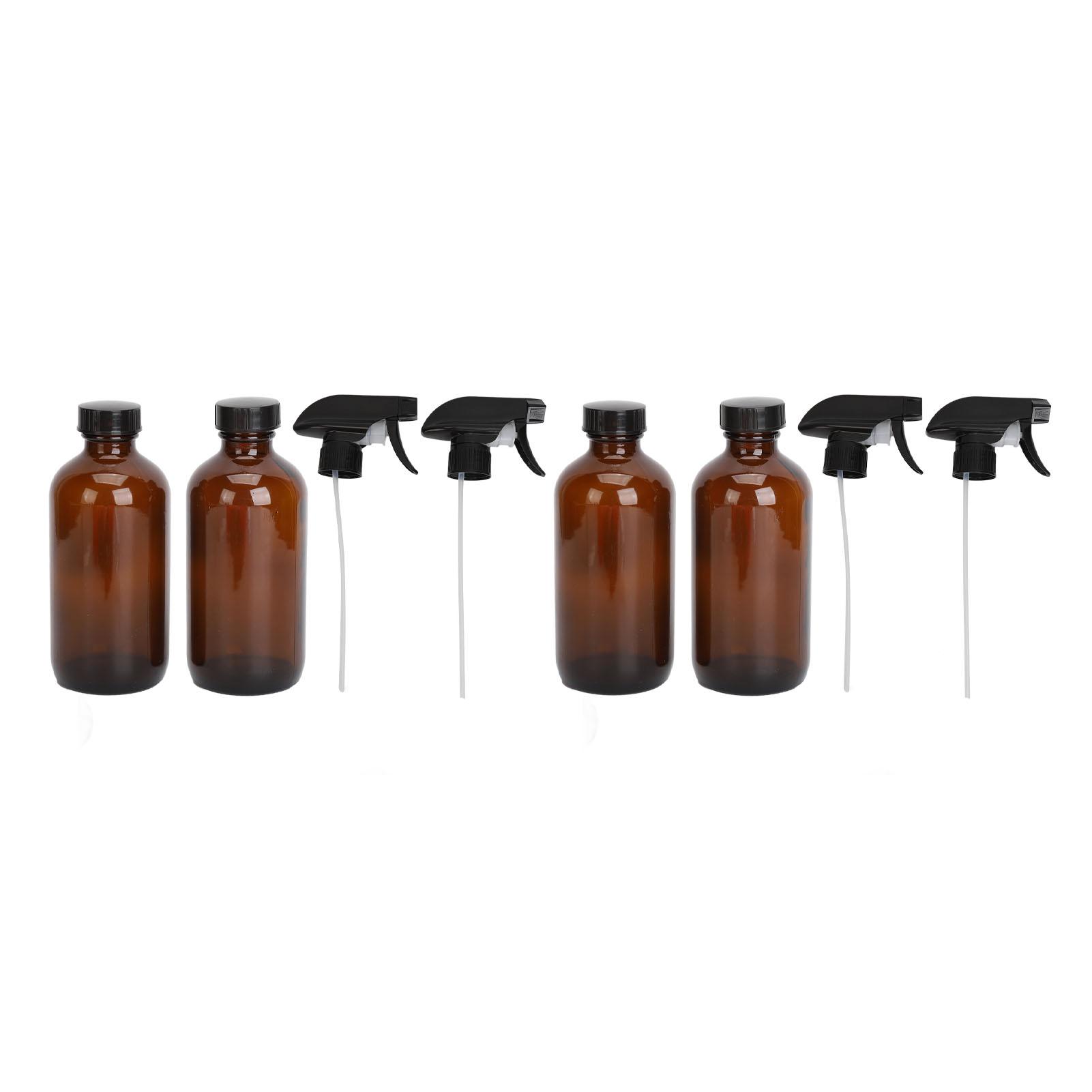 

4pcs Amber Empty Essential Oil Spray Bottles with Trigger Sprayers Light Safe Refillable Liquid Container 480ml