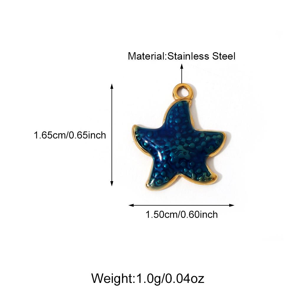 European & American DIY Pendant: Stainless Steel Butterfly, Flower, Starfish with 18K Gold Electroplating