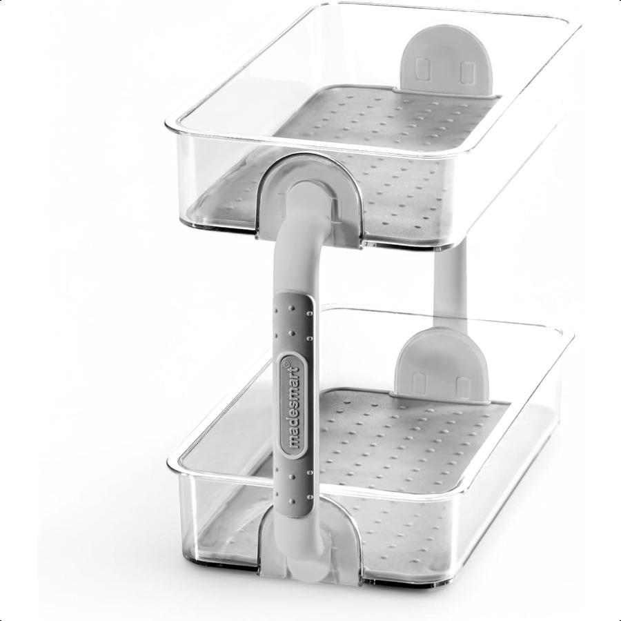 

Двухуровневый органайзер для специйКоллекция для шкафа Максимизирует вертикальное пространство Съемная подкладка SoftGrip Двойные ручки иНе содержит БФА Маленький Г United States