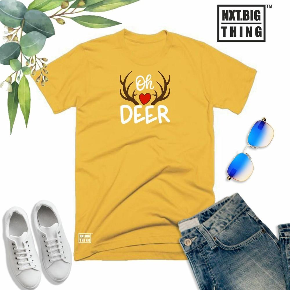 Oh Hirsch T-Shirt Weihnachtsmann Rentier Rudolph Herz Elf Spaß Weihnachten Xmas Geschenk Unisex Oberteil