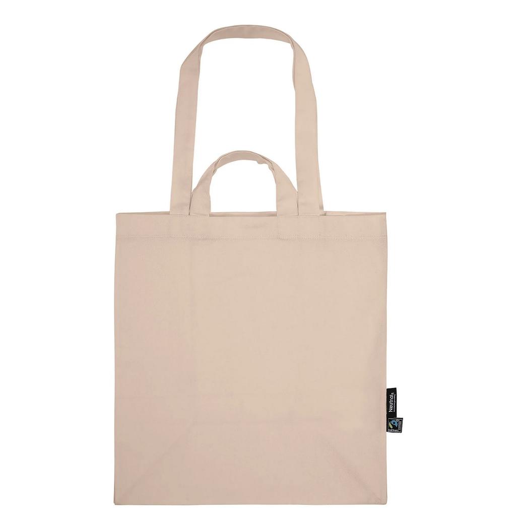 Neutral Twill Multiple Handles Shopper Bag