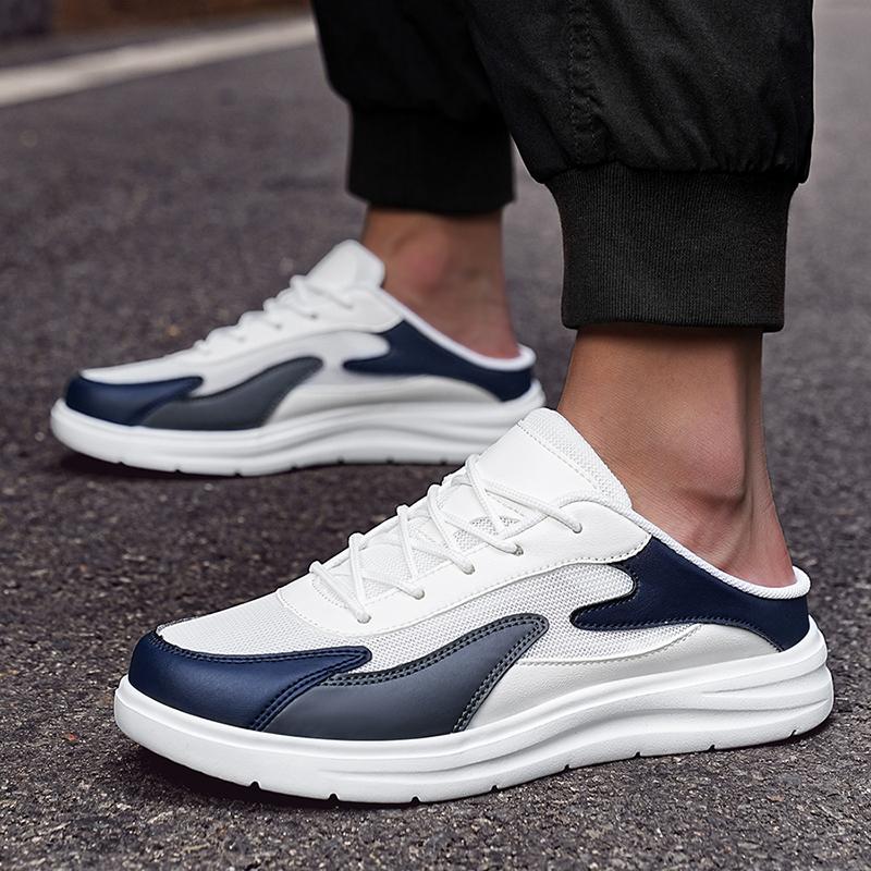 Модные кроссовки мужские слипоны лоферы дышащая прогулочная повседневная обувь для мужчин — фото 4