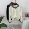 C S In The Room SouTher CheCk Frill Long Sleeve Knit Cardigan 4 Color