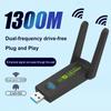 VAORLO 1300 Mbps WiFi USB 3.0 Adaptörü 802.11AX Çift Bant 2.4G/5 GHz Kablosuz Wi-Fi Dongle Ağ Kartı RTL7612 Win 10/11 PC için