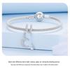 Avle S925 Sterling Silver Moonlight Bracelet with Platinum-Plated Star and Moon Beads
