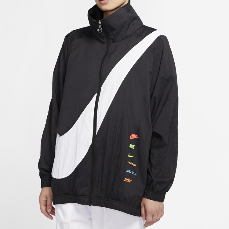Nike Sportswear Swoosh Woven Long-Sleeve Jacket For Spring Women Jackets Black DA0981-010