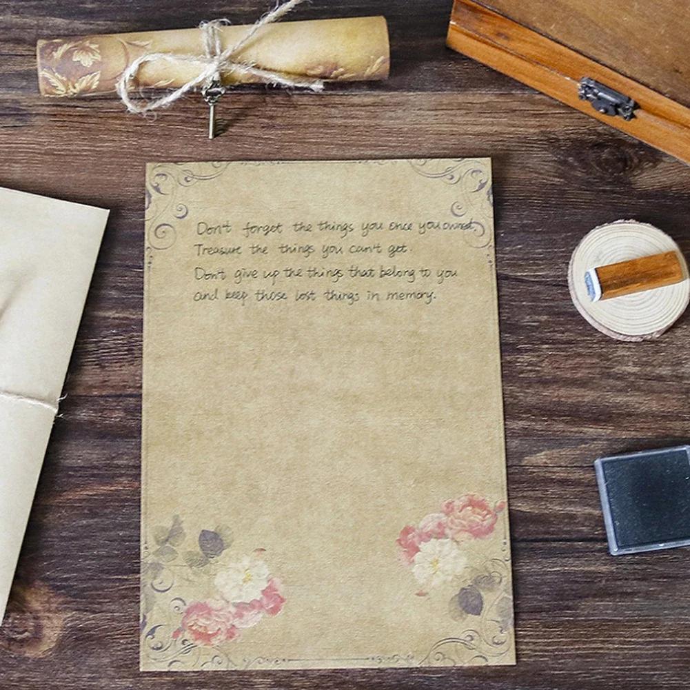 Europe Style Kraft Envelope Letter Paper With Rope Vintage Letter Message Pad Wedding Letter School Stationery Writing Supplies
