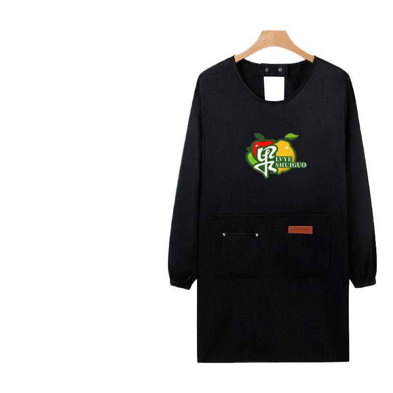 Waterproof Long Sleeve Catering Apron with Logo Print