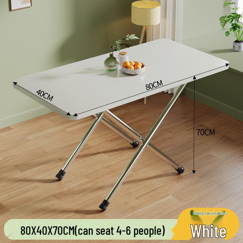 Foldable Rectangular Dining Table for Small Apartments or Rental Rooms