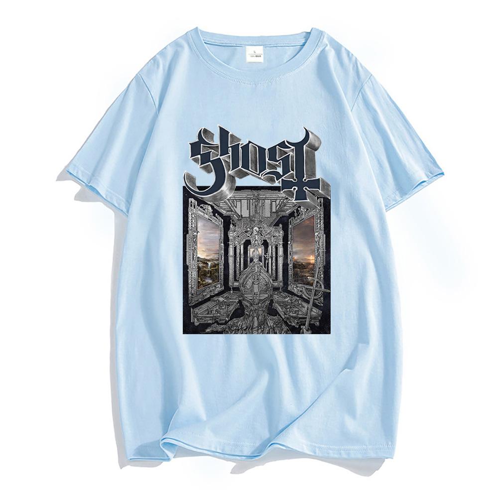 Baumwolle Sommer Herren T-Shirts Ghost Band Skeletá Satanized Album T-Shirt Heavy Metal Mode Druck T-Shirt Unisex Streetwear
