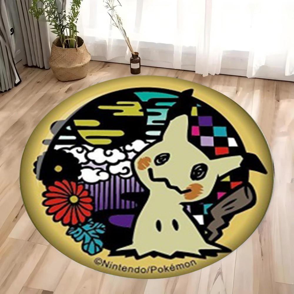Pokemon Elves Round Rug for Living Room Sofa Decor Bedside Soft Rug Hanging Basket Nonsilp Mat Game Room Chair Floor Mat