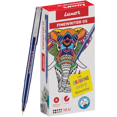 Luxor Fine Writer Red Color (pack Of 10 Pen)
