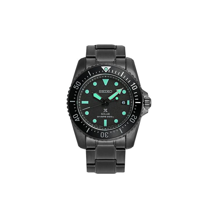 

SEIKO PROSPEX Solar Movement Stainless Steel Strap Watch Men s Watches Black Dial SNE587P1
