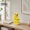 Nordic Style Vase 3D Printed Fairy Garden Sculpture Vase, Fantasy Flower Pot with Cream Yellow Statue, Dual-Use Holder for Desktop Entryway & Creative