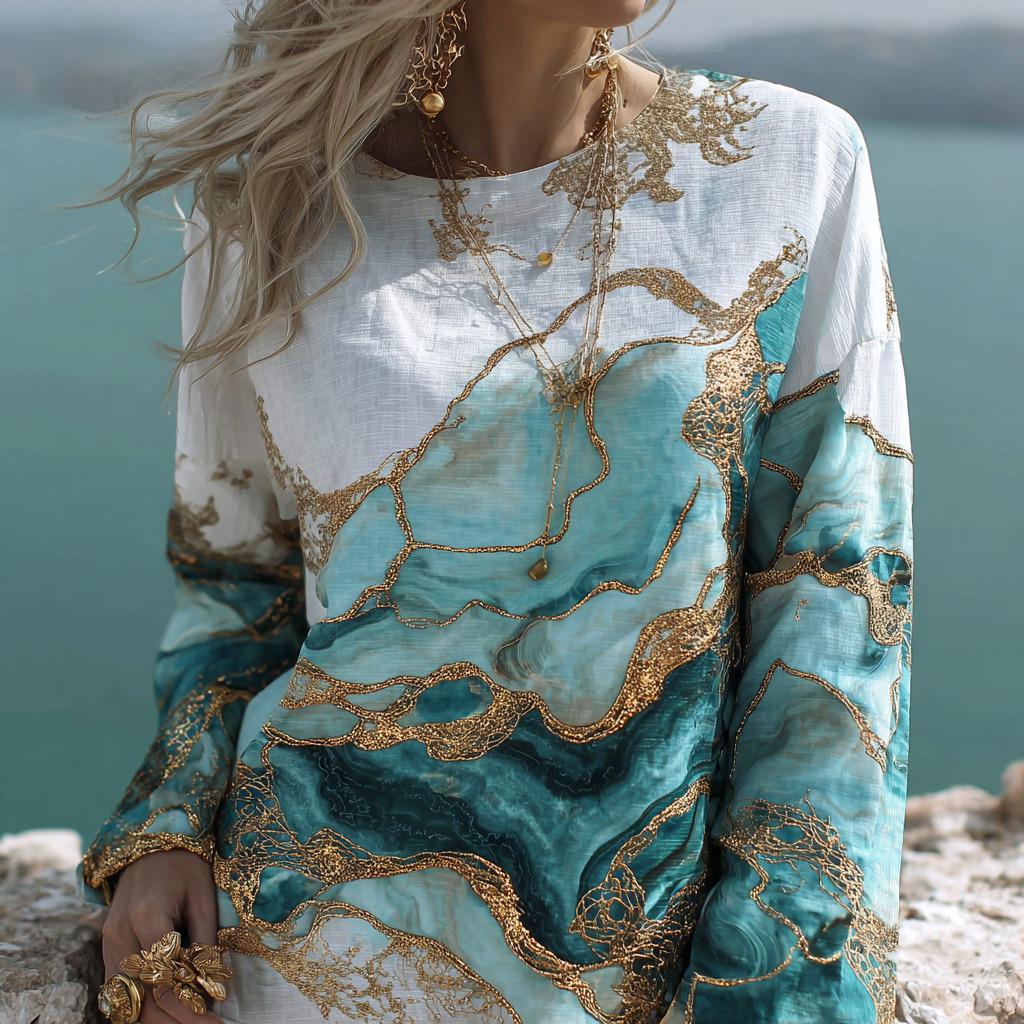 3D Floral Women's Round Neck T-Shirt - Hong Kong Style Fashion Top