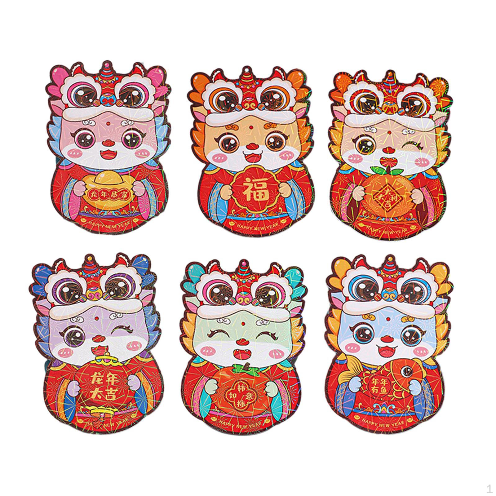 

6 штук китайских годовых красных конвертов счастливые деньги Хун Бао для фестиваля Style D