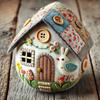 Patchwork Felt Egg House Diy Kit Easter Decor Basket Filler Embroidered Felt Easter Eggs Kit Material Package Easter Decoration