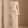 2026 Elegant Spring Style Slim Fit Long Dress - European & American Fashion Date Dress
