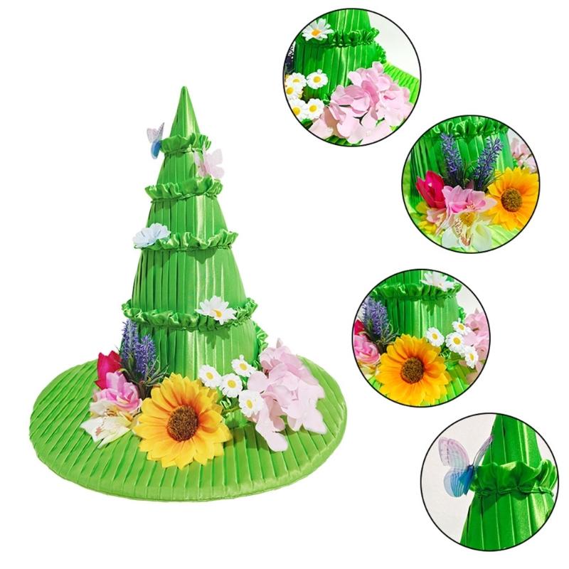 Lolitas Cosplay Witch Hat Magical Wizard Hats Halloween Witch Unisex Hat for Halloween and Theme Parties