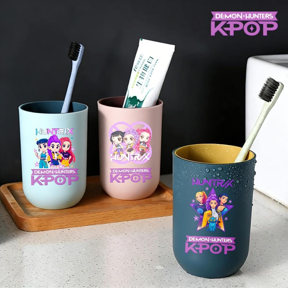 Discover Intime Latest Kpop Toothbrush Cup Plastic Cups Cartoon Toothbrush Holder Home Hotel Tooth Brush Cup Water Mug Bathroom Accessories
