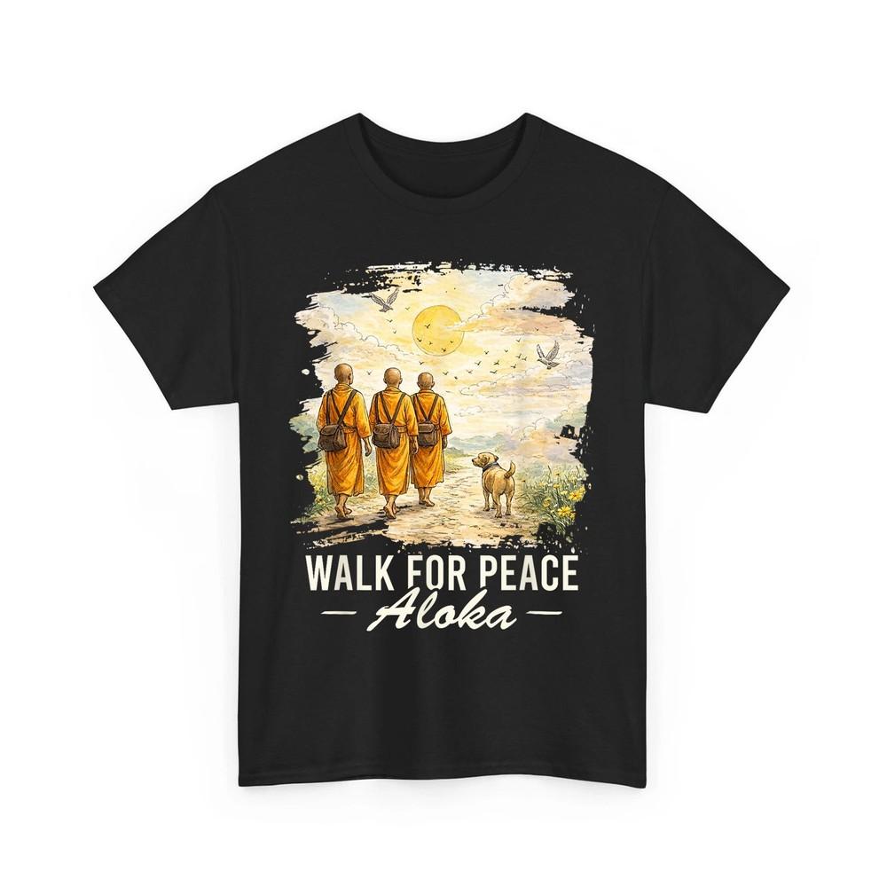 Peace Walking Monks and Aloka Dog Walk for Peace Retro Unisex TShirt Unisex T-Shirt XXXL