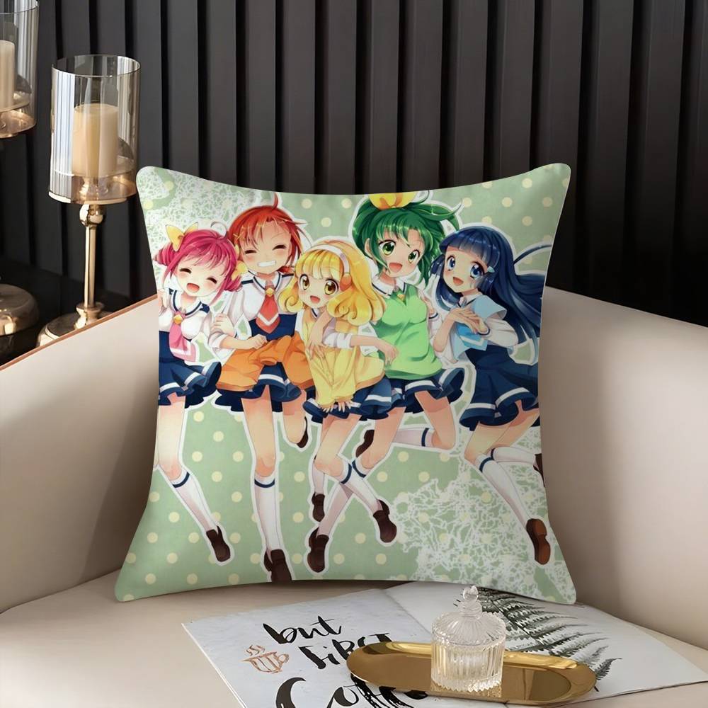 

Pillow Case Cartoon S-Smile P-Precures Home Dorm Chair Back Short Plush Double-sided Printing Office Nap Time Cushion Cover 30cmx30cm