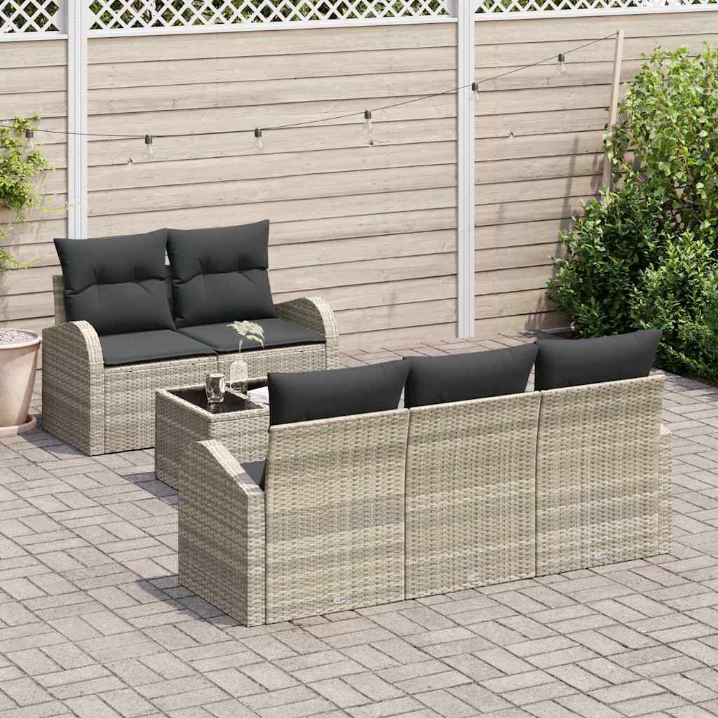 Garden Sofa Set Light Grey 55 X 55 X 37 Cm Poly Rattan