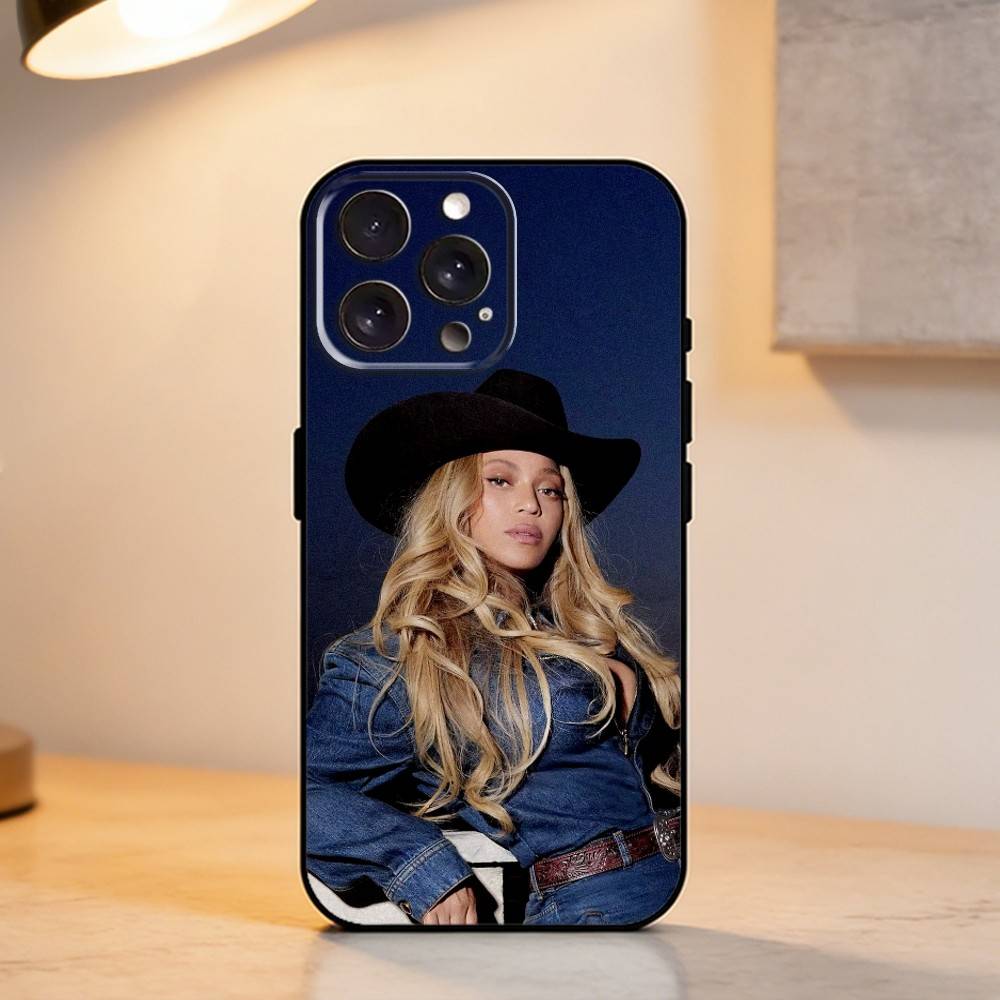 S-Singer B-Beyonce Phone Case For iPhone 17,16,15,14,13,12,11 Plus,Pro Max,XS,Soft Silicone Black Cover