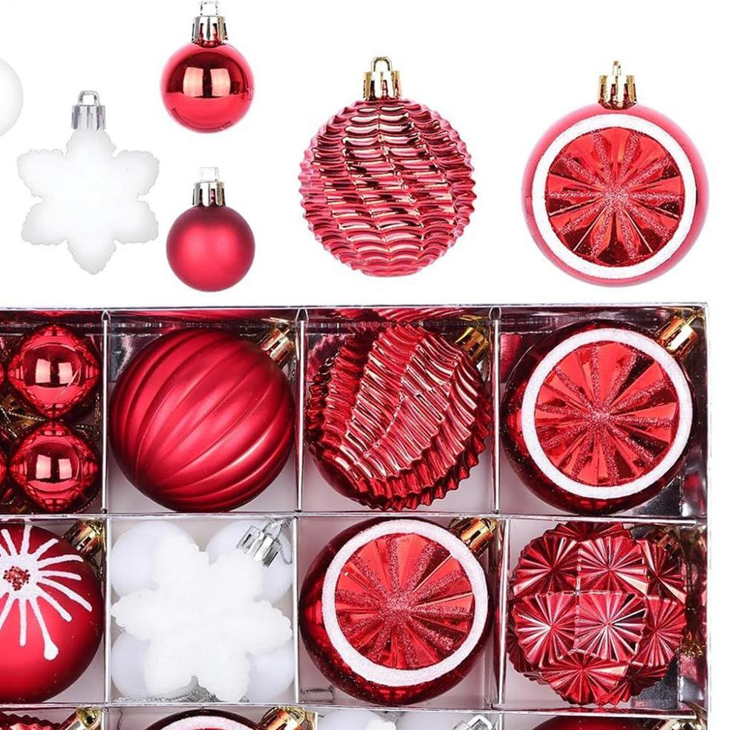 Christmas 6cm Painted Electroplated Ball Set Shatterproof Christmas Tree Decoration Ball Decorations With Hooks For Tree Indoor