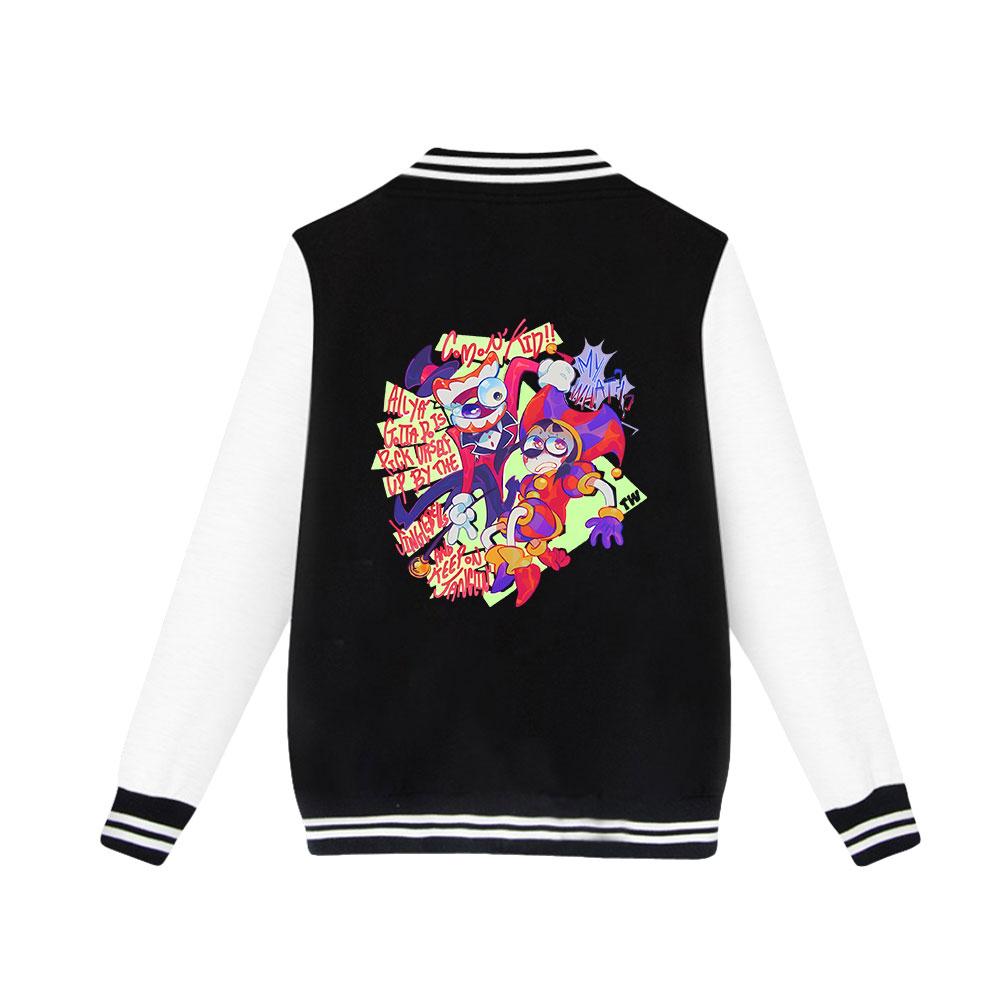 Unisex móda pro fanoušky The Amazing Digital Circus Anime Baseballová mikina s potiskem Ženy Muži Outdoorové sportovní bundy