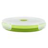 800ml Round Silicone Bento Box Collapsible Lunch Box Microwave Food Container (Light Green)