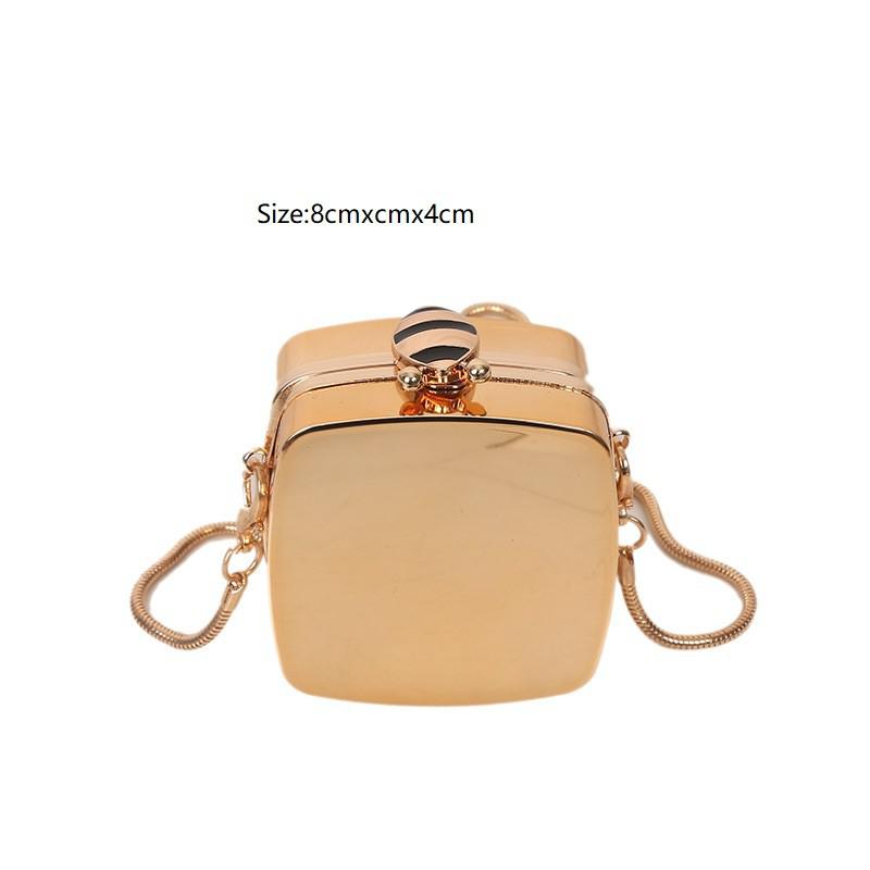 Gold Silver PVC Box Shoulder Bag Design Party Evening Clutch Bag Designer Chain Crossbody Bags Mini Purses and Handbags