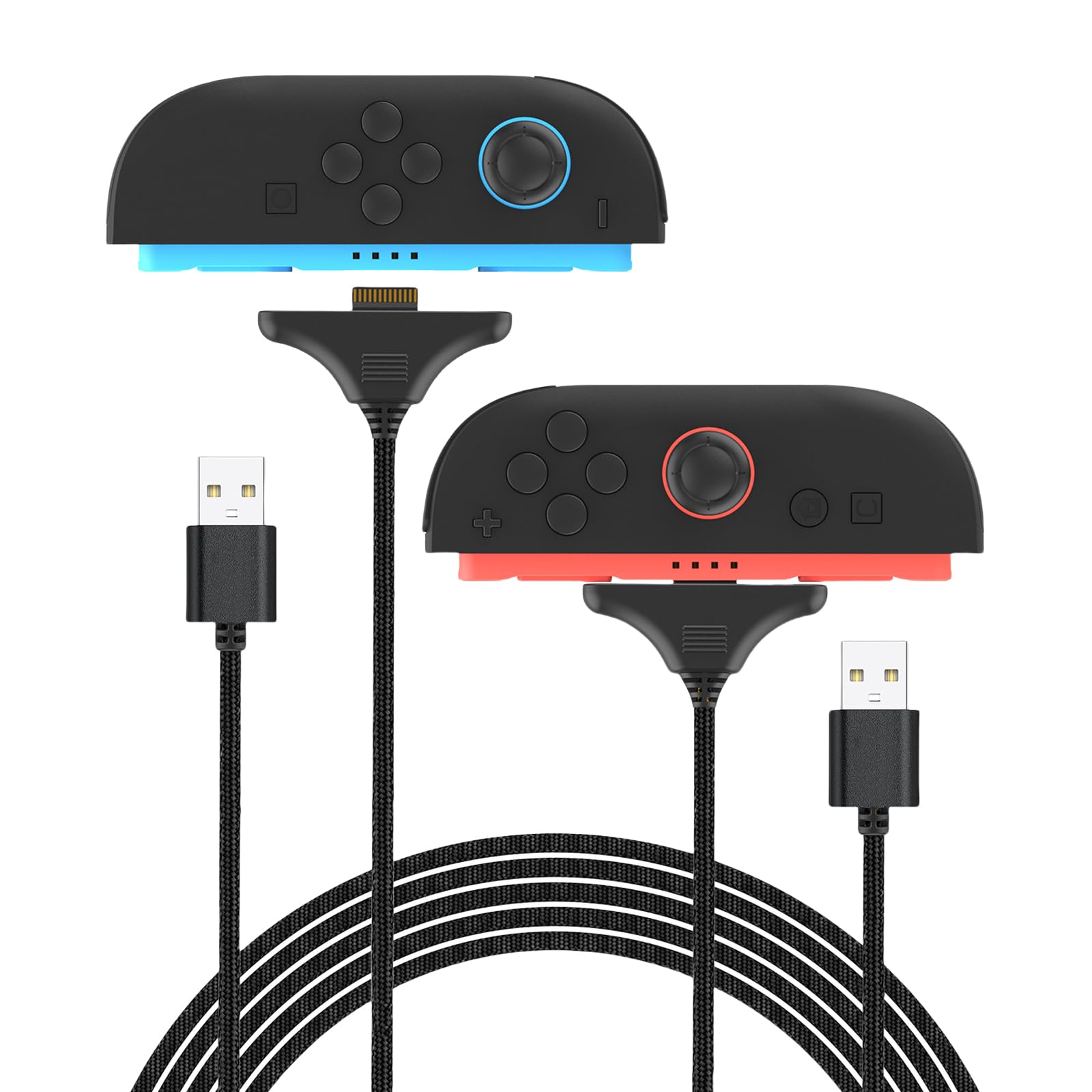 

New charging cable for Nintendo Switch 2 Includes two nylon braided USB ports for left and right 2 Charges two controllers Magnetic charging cable for