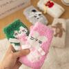 Autumn and Winter Coral Fleece Socks, Women's Cartoon Socks, Half-fleece Thickened Home Floor Socks, Sleeping Socks, Mid-calf Women's Socks