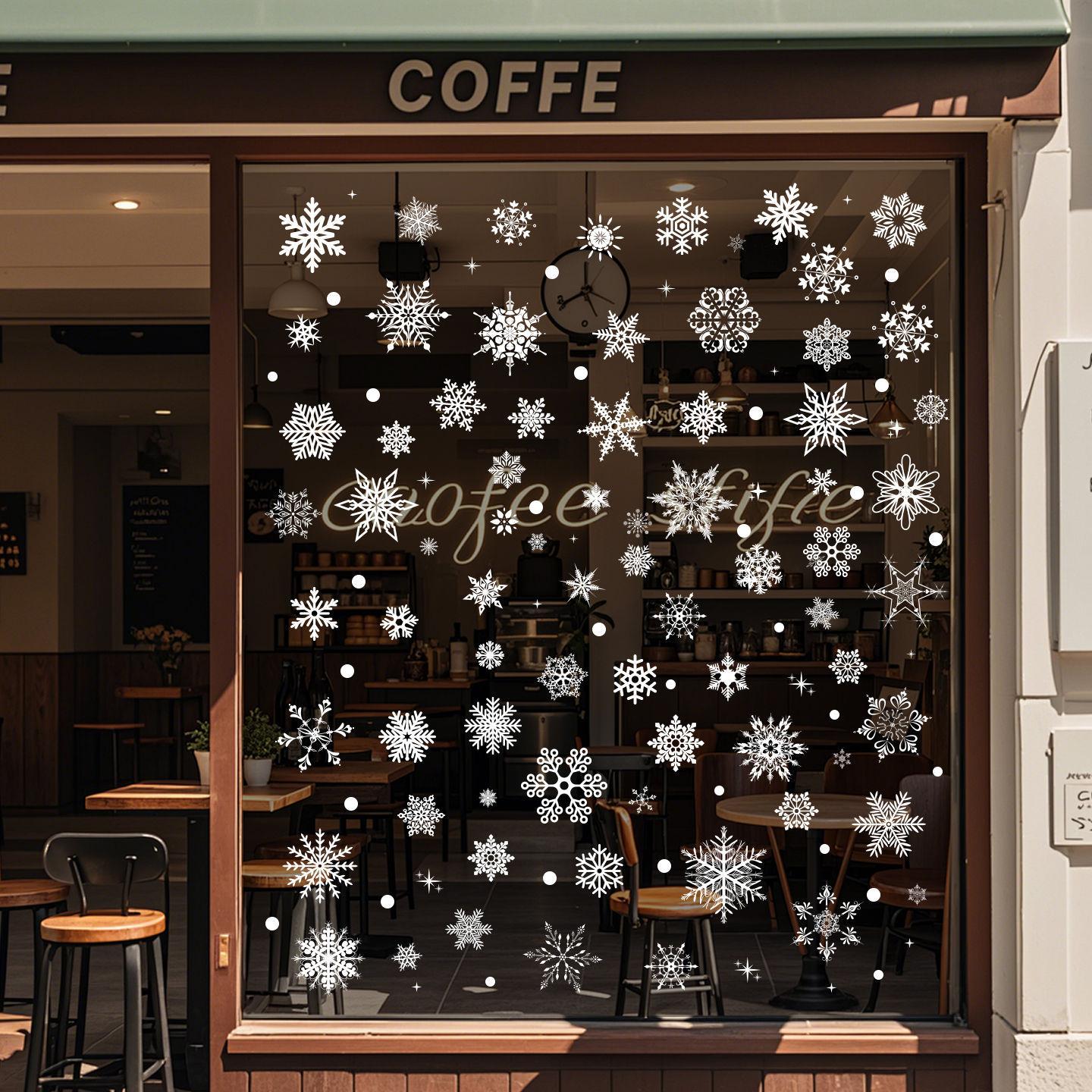 

Christmas decoration snowflakes electrostatic stickers window glass stickers snowflakes window stickers Christmas 30 * 20 [6 sheets]