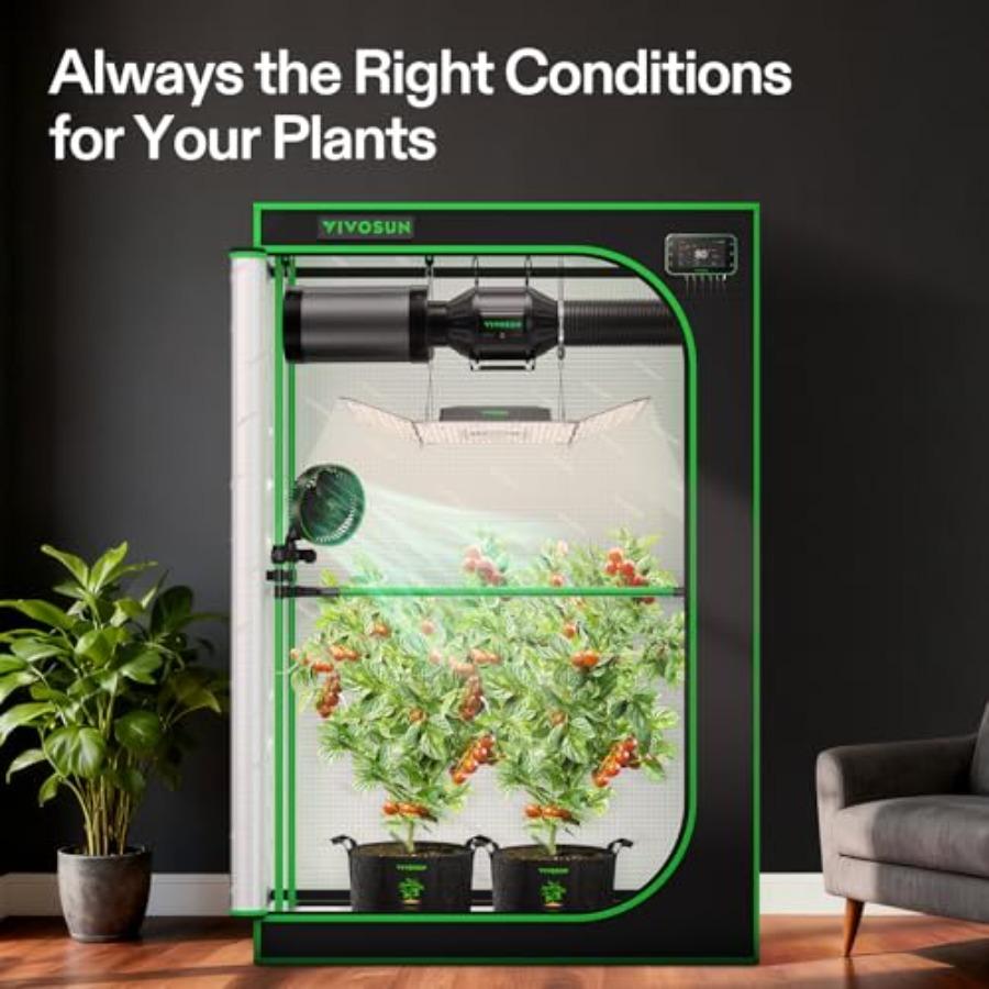 Smart Pro Grow Tent Kit 2x4 Complete Grow System with WiFi-Integrated Automatic Control 2-in-1 Tunable Spectrum LED Grow Light
