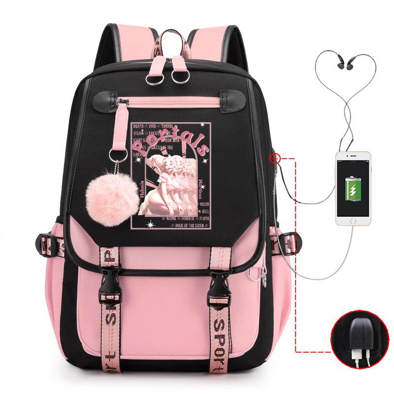Peripheral Printed Backpack Female Fashion Student Multifunctional Casual School Bag