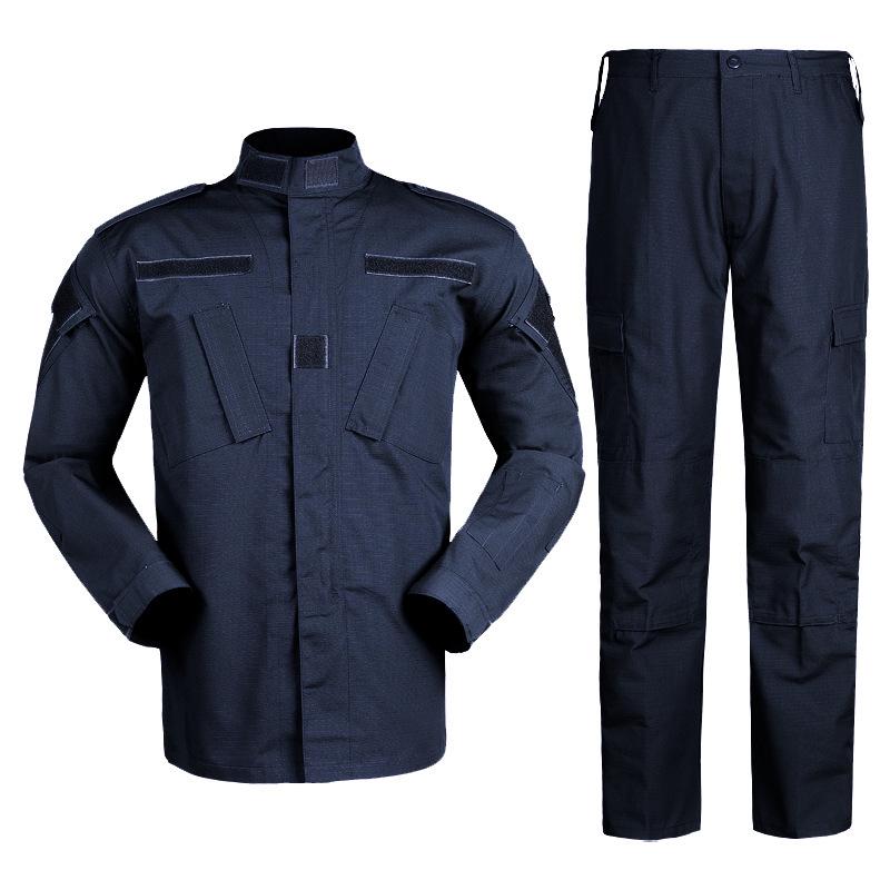 Men's Wear-Resistant Black Camouflage Tactical Suit for Spring/Autumn