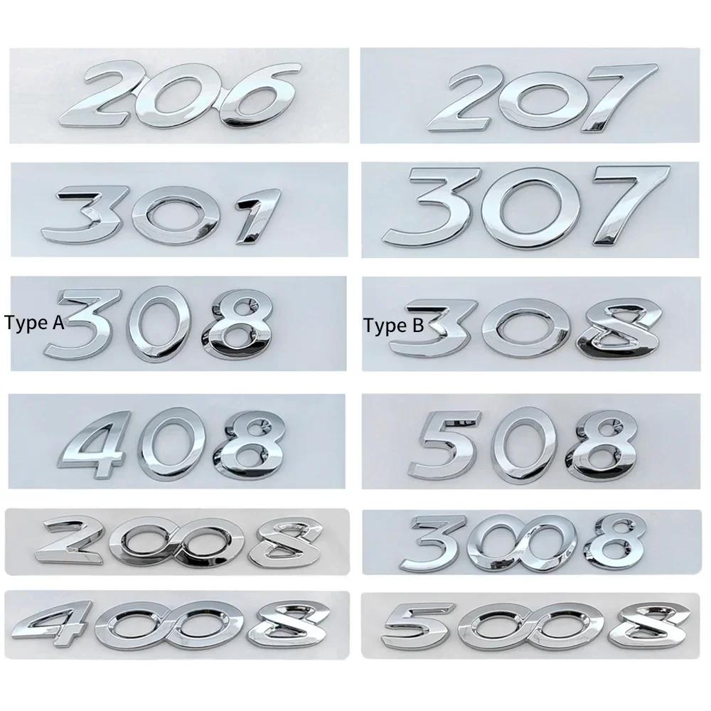 2026 Hot Car Sticker For Peugeot Rear Boot Trunk Tailgate Emblem Badge ABS Car Sticker Decals 206 207 301 307 308 408 508 2008 3