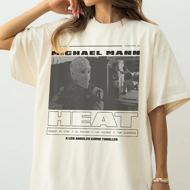 Heat Movie T-Shirt Retro Michael Mann Heat 1995 Graphic T-Shirt Unisex T-Shirt XL