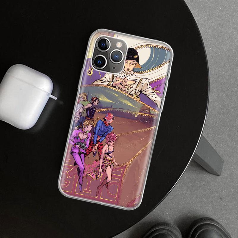 JOJO Anime Cartoon Phone Case Cover For iPhone 11 12 13 Mini 14 15 Plus 16 Pro Max 17 Air 7 8 + SE Art Customized Fundas 11 12 1