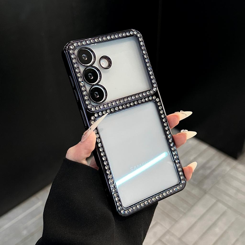 Electroplated Sparkling Diamond Transparent Phone Case for Samsung Galaxy S26 Ultra S25 Plus S24 FE Full Camera Protection Cover