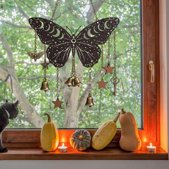 Exorcism Lucky Wind Chime Metal Bat Dragon Wind Bell Butterfly Eagle Wind Catcher Wall Window Hanging Ornament for Home Garden Patio Decoration
