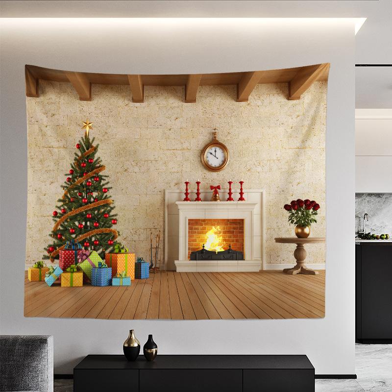 Weihnachtsteppich, europäische und amerikanische Weihnachts-Schlafzimmer-Raumaufteilung, Hintergrundtuch, Wandverkleidung