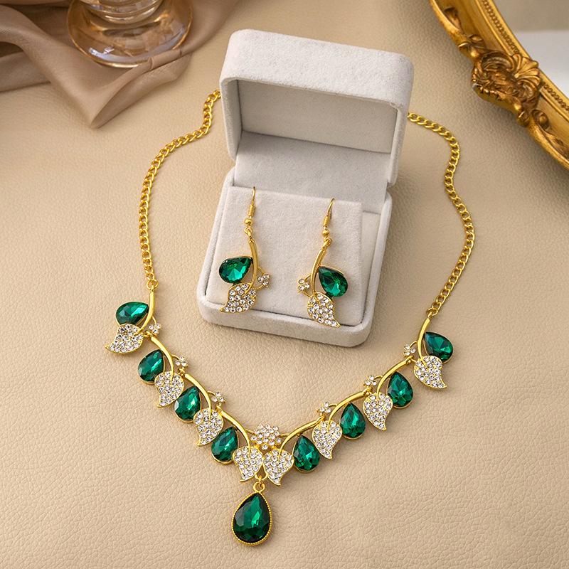 Ретро Комплект украшений с бахромой в виде листьев, Женский, Этнический стиль, Бриллиантовая цепочка на ключицу, Подвеска, Комплект украшений