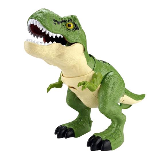 1 Set Swallowing Roaring Dinosaur Toy with Cage Movable Mouth Swing Tail Kids Tyrannosaurus Rex Action Figure Realistic Dino Model Toddlers Boys Girls