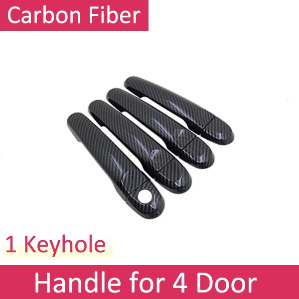 For Nissan Micra March K13 2011 2012 2013 2014 2015 2016 Carbon Fiber Door Handle Cover Protective Exterior Stickers Accessories